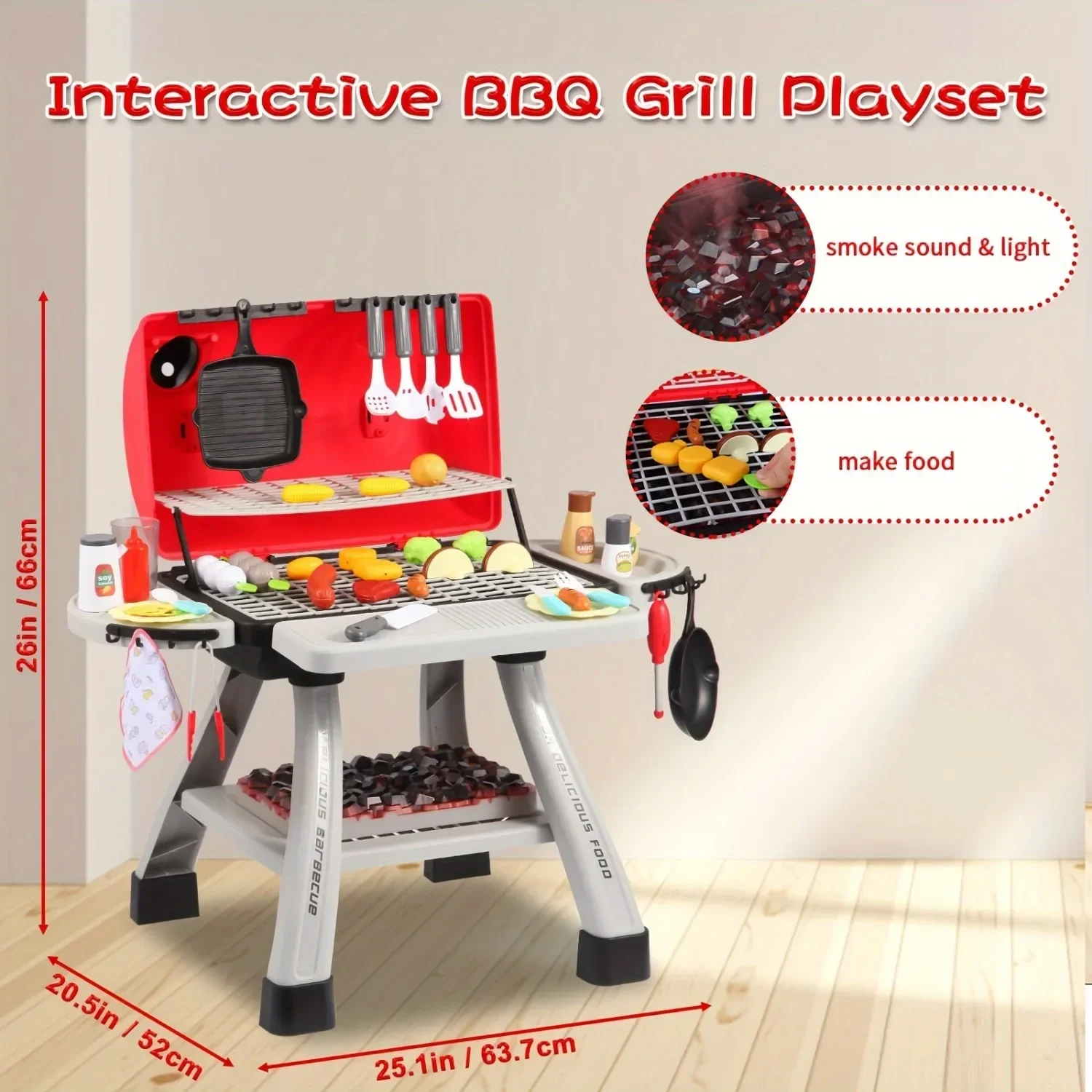 バーベキューグリルおもちゃセット子供用バーベキューごっこ遊び - Camping Cooking Kids のレビューと価格