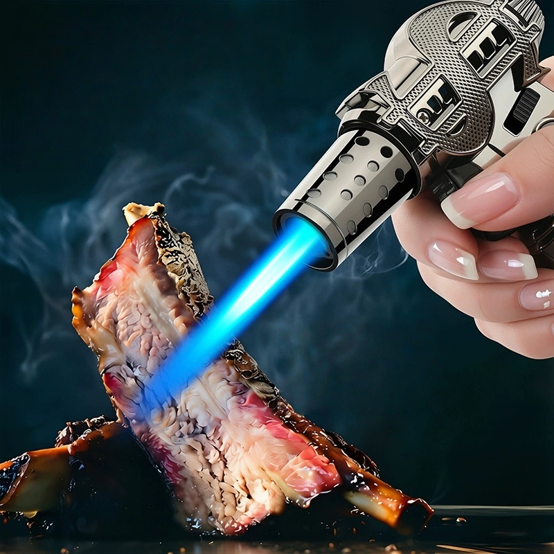 ポータブル金属製屋外高温スプレーガンライター、防風スプレー炎 - Camping Cooking Flame のレビューと価格