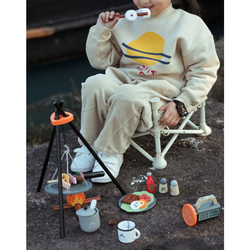 木製キャンプごっこ遊びセット子供屋外ピクニックバーベキューお - Camping Cooking Kids のレビューと価格