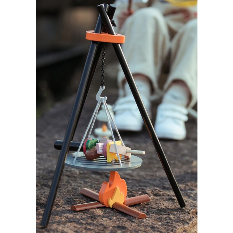 木製キャンプごっこ遊びセット子供屋外ピクニックバーベキューお - Camping Cooking Kids のレビューと価格