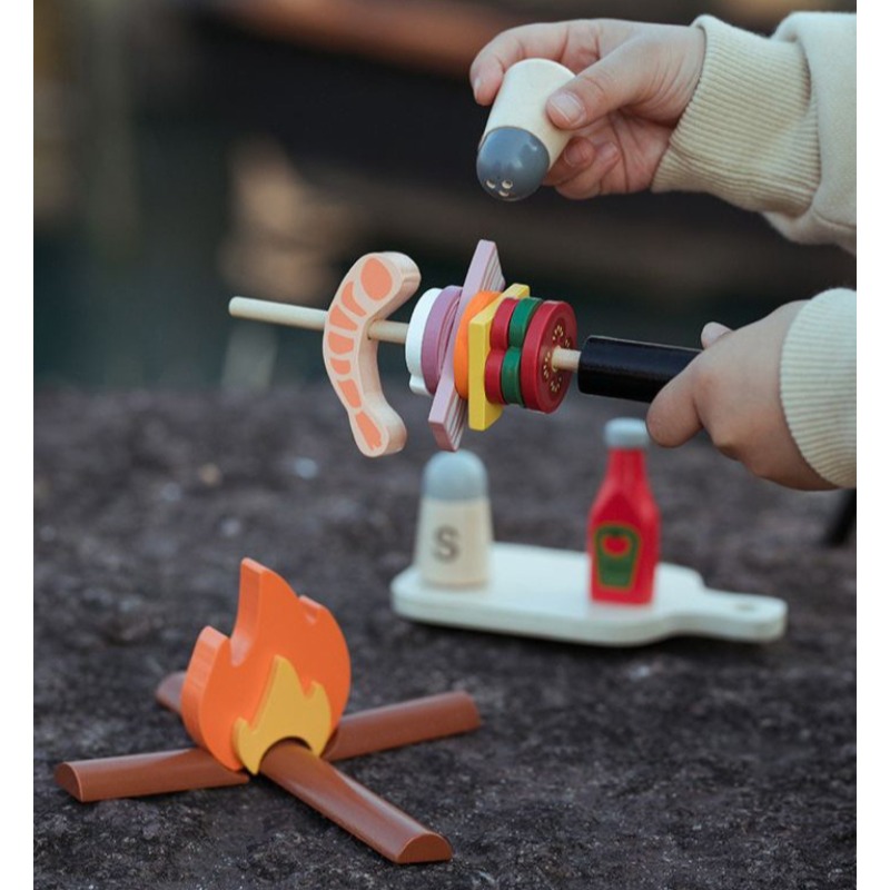 木製キャンプごっこ遊びセット子供屋外ピクニックバーベキューお - Camping Cooking Kids のレビューと価格