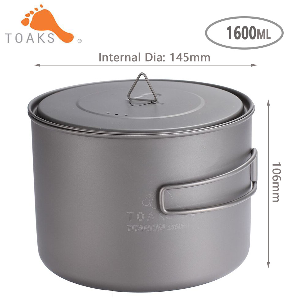 Toaks屋外キャンプ3 in1チタンポット1600ミリリッ - Camping Cooking Gear のレビューと価格