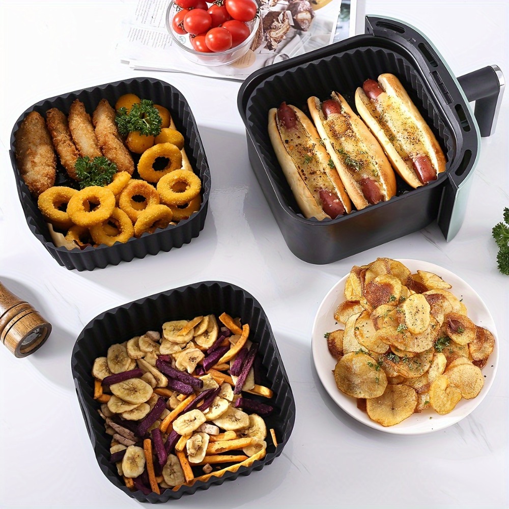 エアフライヤーシリコンライナー 正方形 再利用可能 ノンステ - Camping Cooking Mat のレビューと価格
