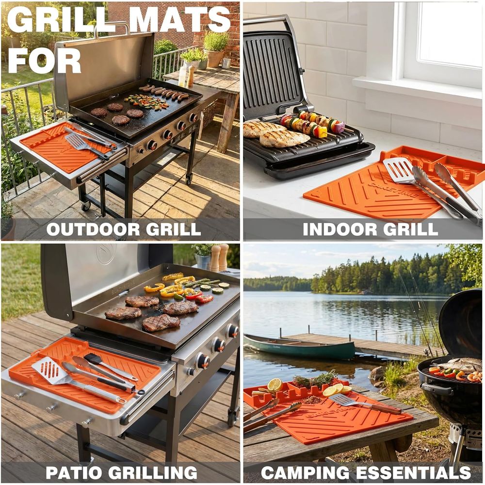 シリコン製グリルマットまたはグリドルアクセサリー、調理キッチ - Camping With Cooking のレビューと価格