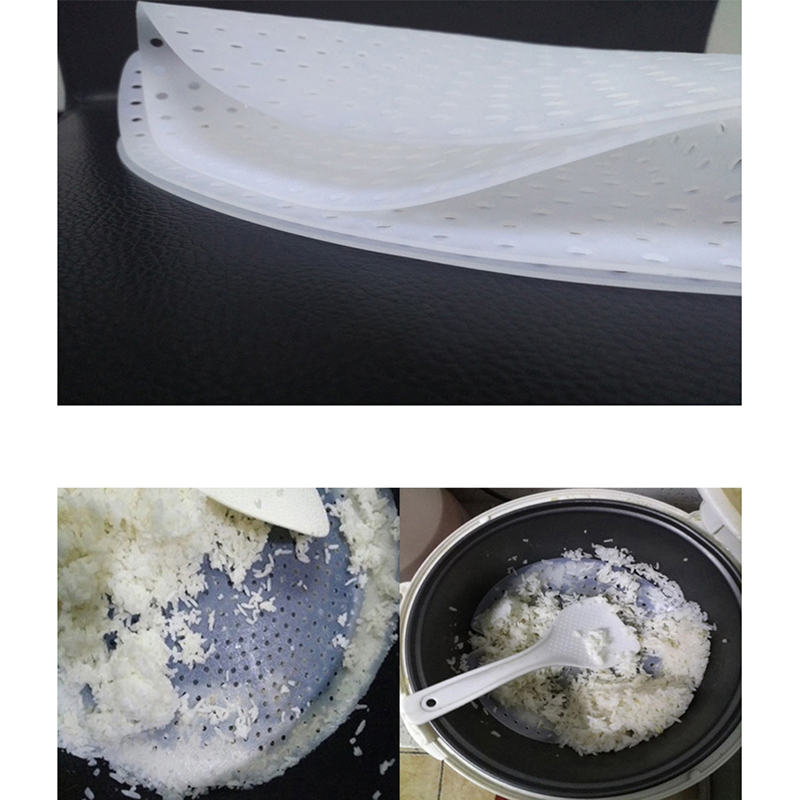 丸い白い米蒸し器マット、シリコン紙、厚くて焦げ付き防止パッド - Camping Cooking Mat のレビューと価格