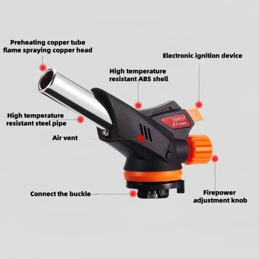 BBQキャンプ用火炎放射器、自動点火式ブタンガス溶接バーナー - Camping Cooking Flame のレビューと価格