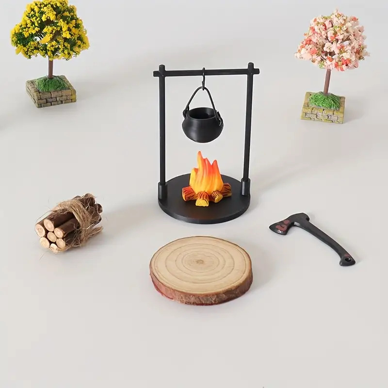 ミニ焚き火吊り下げストーブポットドールハウスキャンプピクニッ - Camping Cooking Gear のレビューと価格