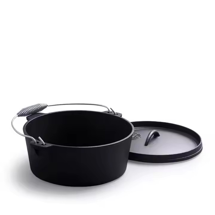 鋳鉄製ダッチポット 無塗装 厚手 キャンプ用ソースパン ハン - Camp Dutch Oven Cast のレビューと価格