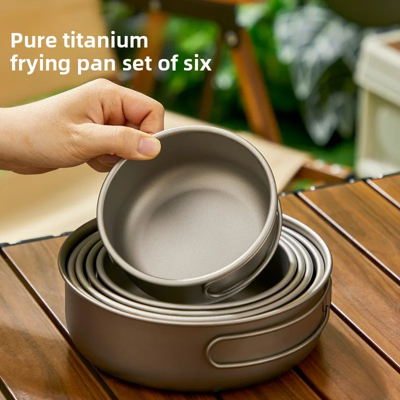 チタンアウトドアポットセットピクニックキャンプセット食器折り - Camping Cooking Set Lightweight のレビューと価格