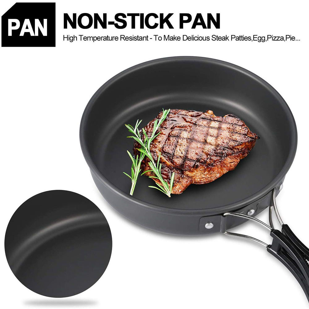 アルミ合金製のアウトドアキャンプ用調理器具セット、鍋にこびり - Camping Cooking Gear のレビューと価格