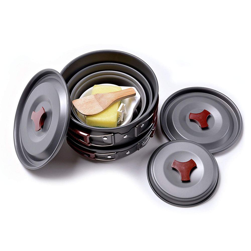 アウトドア キャンプ調理器具キット ノンスティック キャンプ - Camping Cooking Set Lightweight のレビューと価格