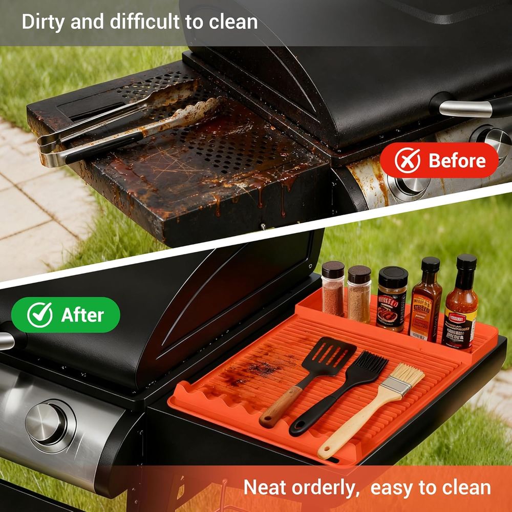 耐熱シリコングリルマット - 16x11.5インチ 滑り止め - Camping Cooking Mat のレビューと価格